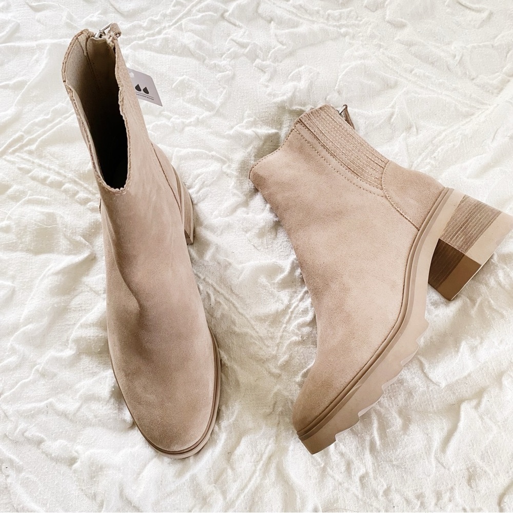 Dolce Vita Beige Suede Ankle Boots - Picture 6 of 10